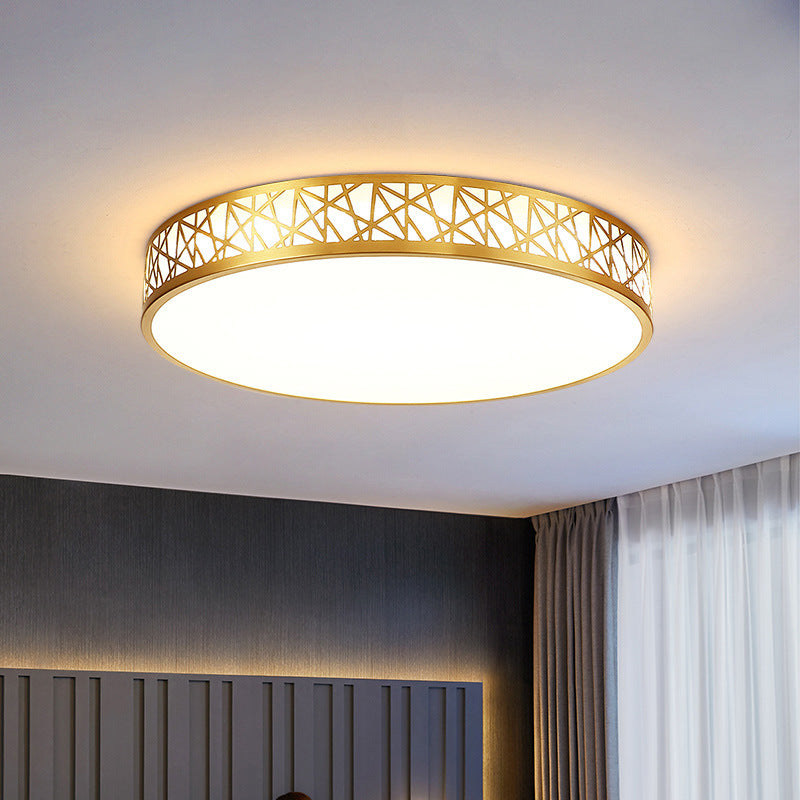 Geometrisch geformte Deckenleuchte aus Messing, minimalistische Acryl-LED-Einbauleuchte mit Nest-Design