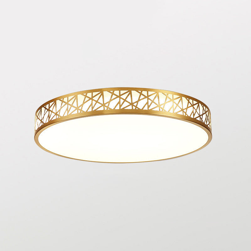 Geometrisch geformte Deckenleuchte aus Messing, minimalistische Acryl-LED-Einbauleuchte mit Nest-Design