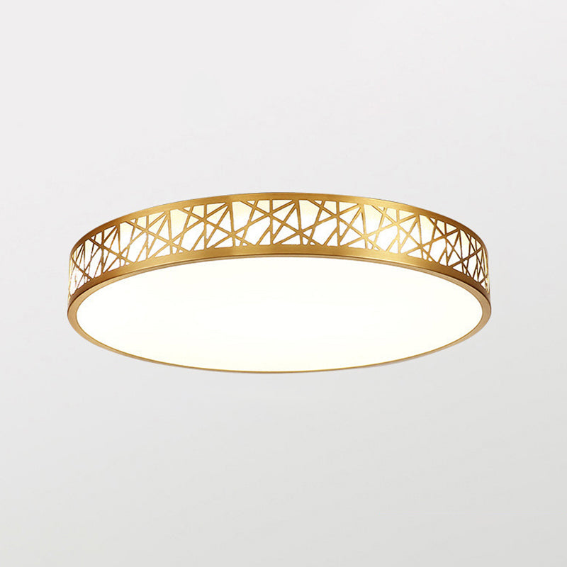 Geometrisch geformte Deckenleuchte aus Messing, minimalistische Acryl-LED-Einbauleuchte mit Nest-Design