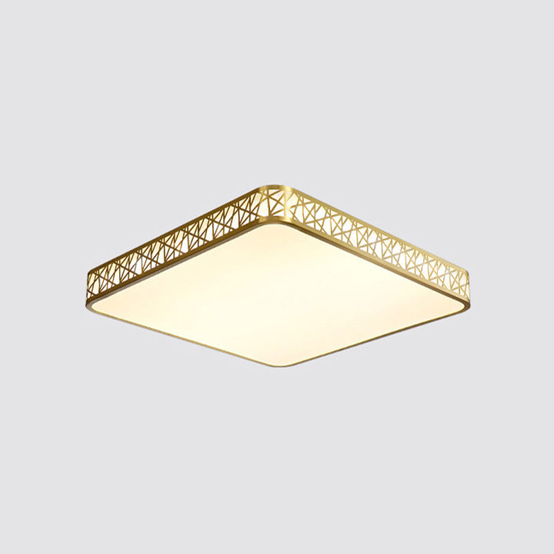 Geometrisch geformte Deckenleuchte aus Messing, minimalistische Acryl-LED-Einbauleuchte mit Nest-Design
