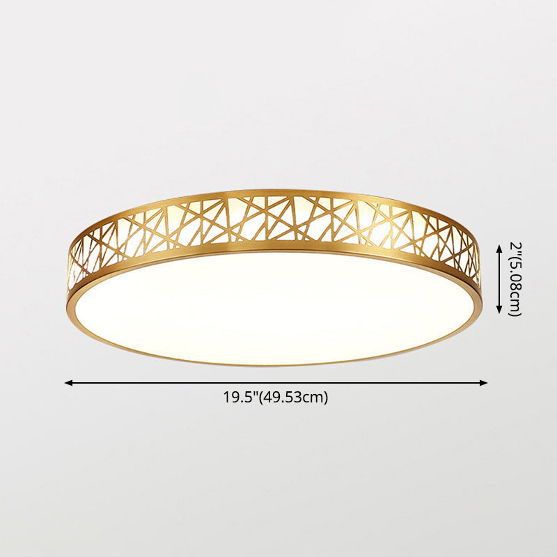 Geometrisch geformte Deckenleuchte aus Messing, minimalistische Acryl-LED-Einbauleuchte mit Nest-Design