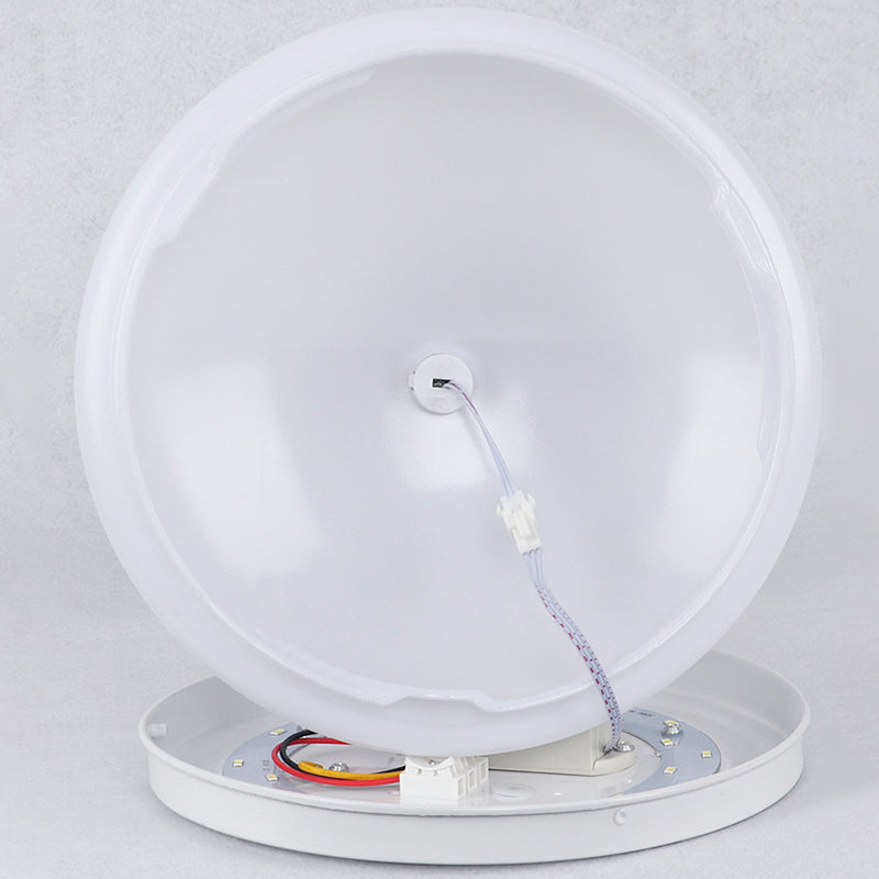 Cap Shaped Motion-Sensing Flush Light Fixture Simple Acrylic White LED Ceiling Light for Hallway