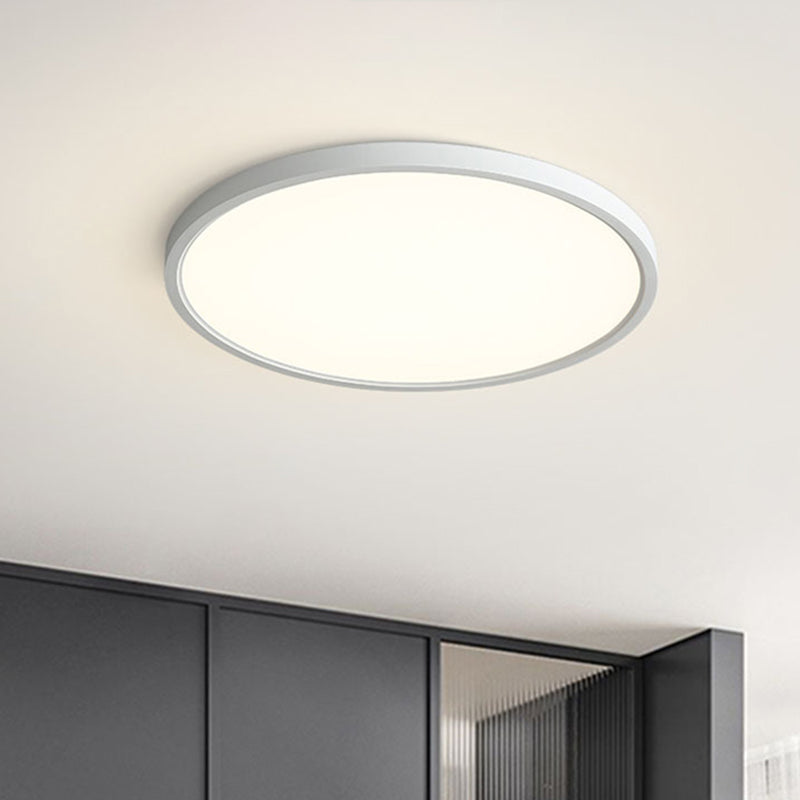 Vlakke LED Plafondlichtarmatuur Nordic Acryl Slaapkamer Flush Opgezette Licht in Wit