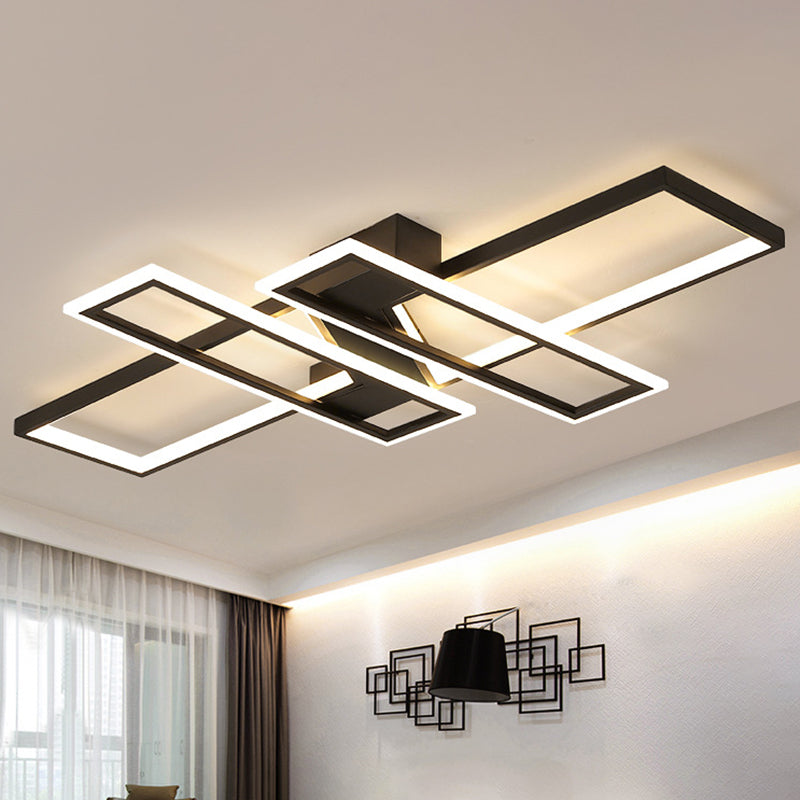 LED-frame plafondmontage licht moderne acryl woonkamer semi-inbouwlamp