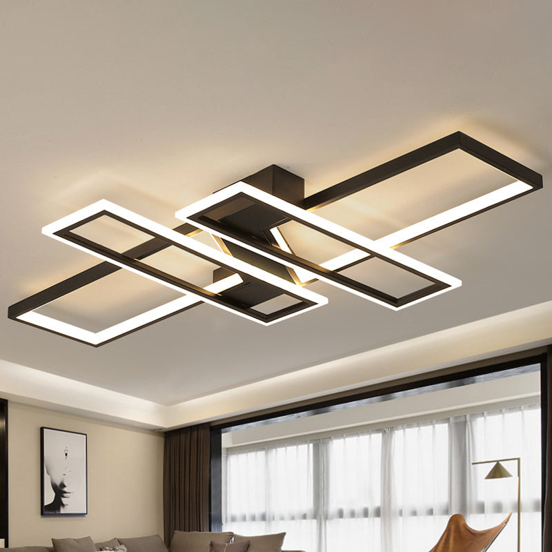 LED-frame plafondmontage licht moderne acryl woonkamer semi-inbouwlamp