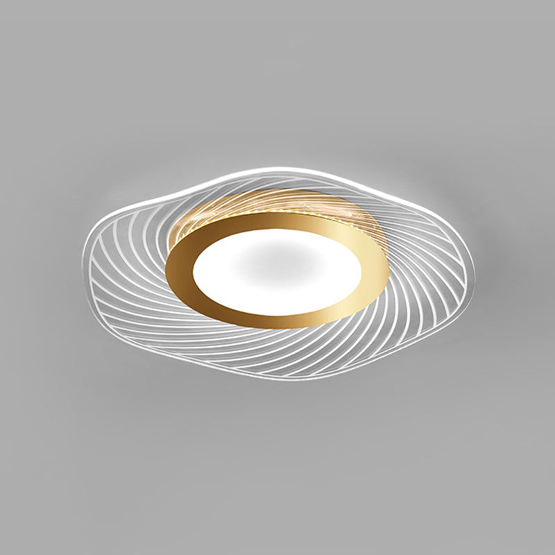 Acryl Ruffle Flushmount Leichte Schlichtheit Gold LED Deckenleuchte Montiert für Wohnzimmer
