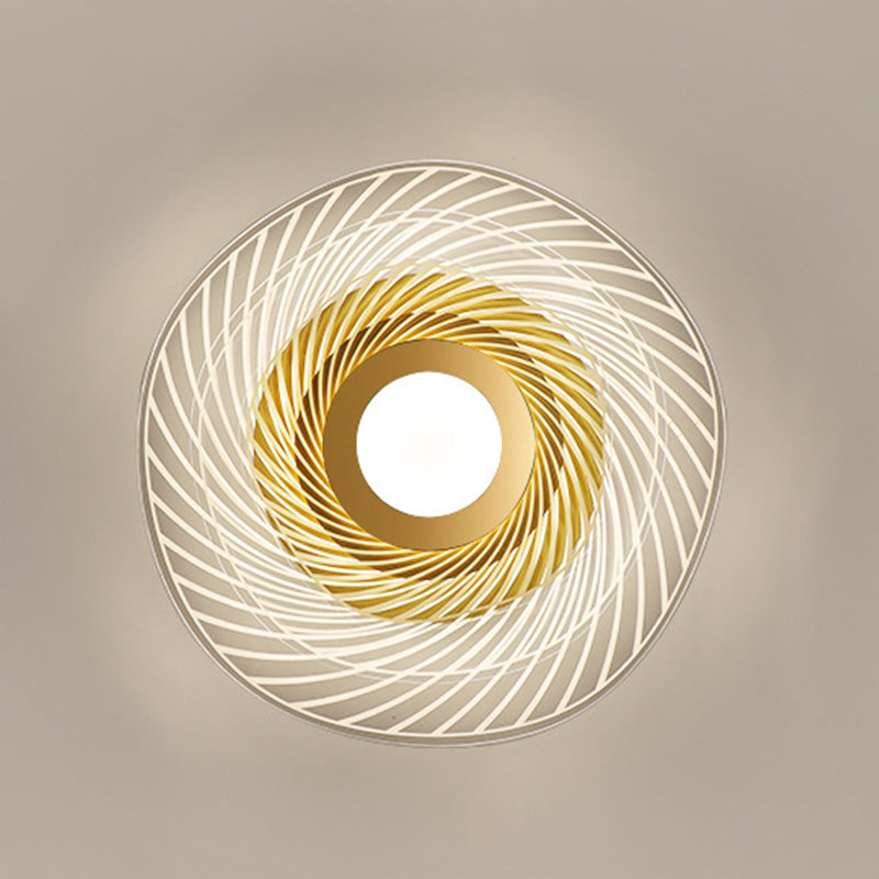 Acryl Ruffle Flushmount Leichte Schlichtheit Gold LED Deckenleuchte Montiert für Wohnzimmer