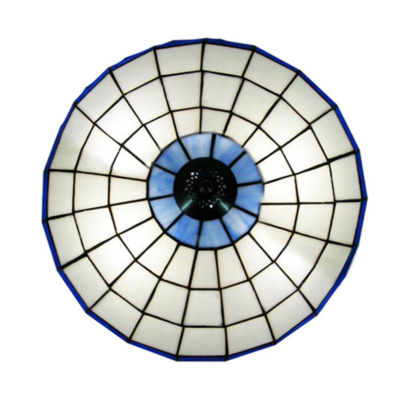 Hemispherical Glass Ceiling Lamp Traditional Style Flush Mount Light for Bedroom