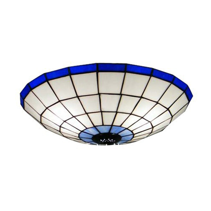 Hemispherical Glass Ceiling Lamp Traditional Style Flush Mount Light for Bedroom