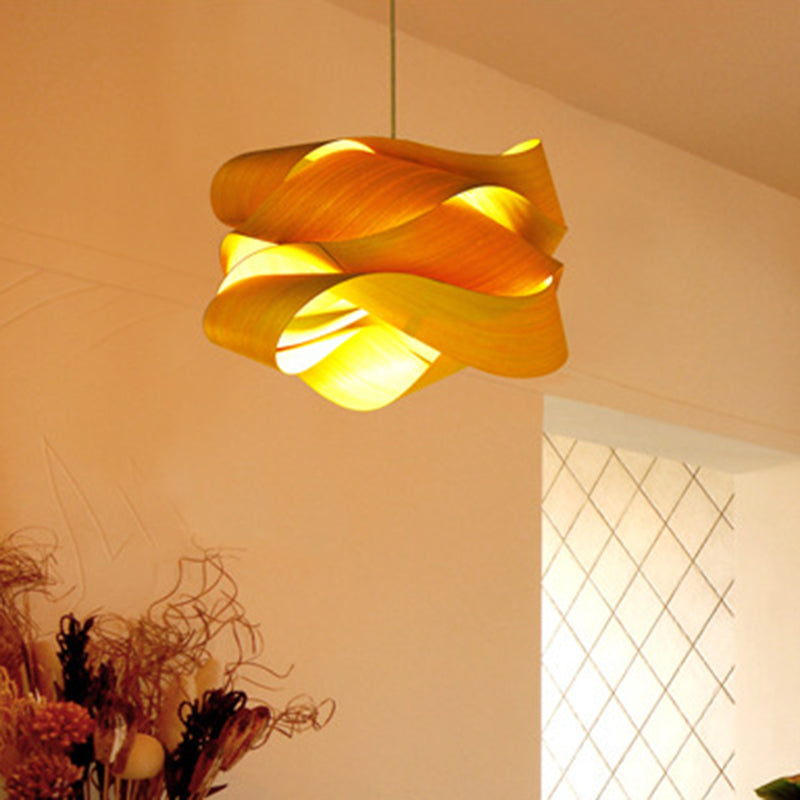 Art deco woody semplice lampade sospese a sospensione beige irregolare luce ciondolo