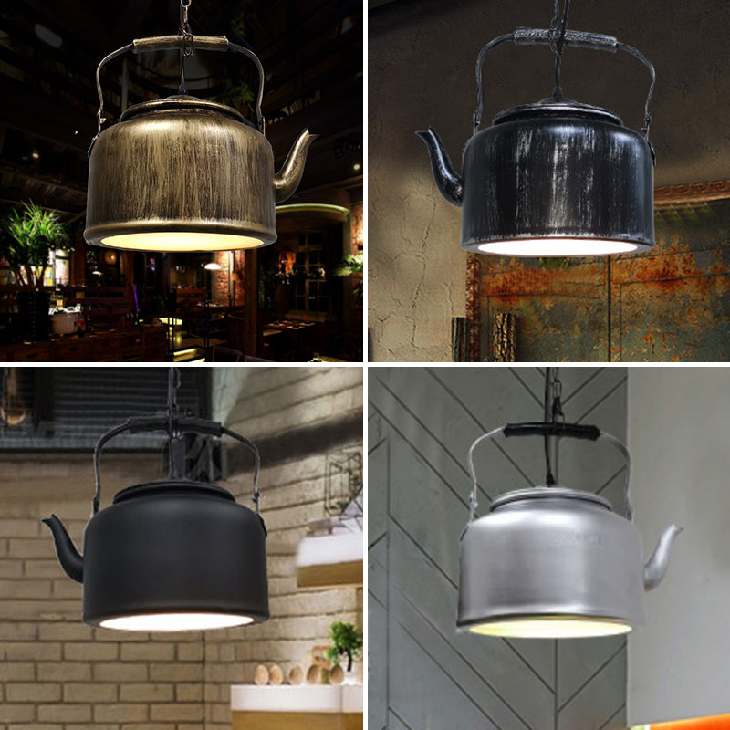 Art Deco Industrial Style Kettle Shade Pendant Light Fixture Metal 1 Light Hanging Lamp