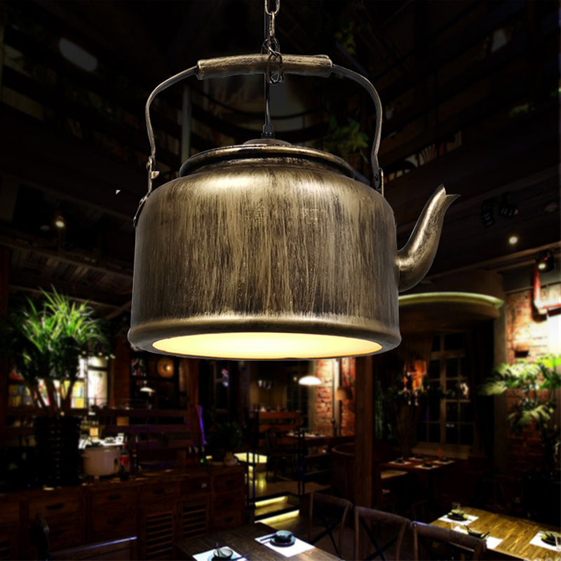 Art Deco Industrial Style Kettle Shade Pendant Light Fixture Metal 1 Light Hanging Lamp
