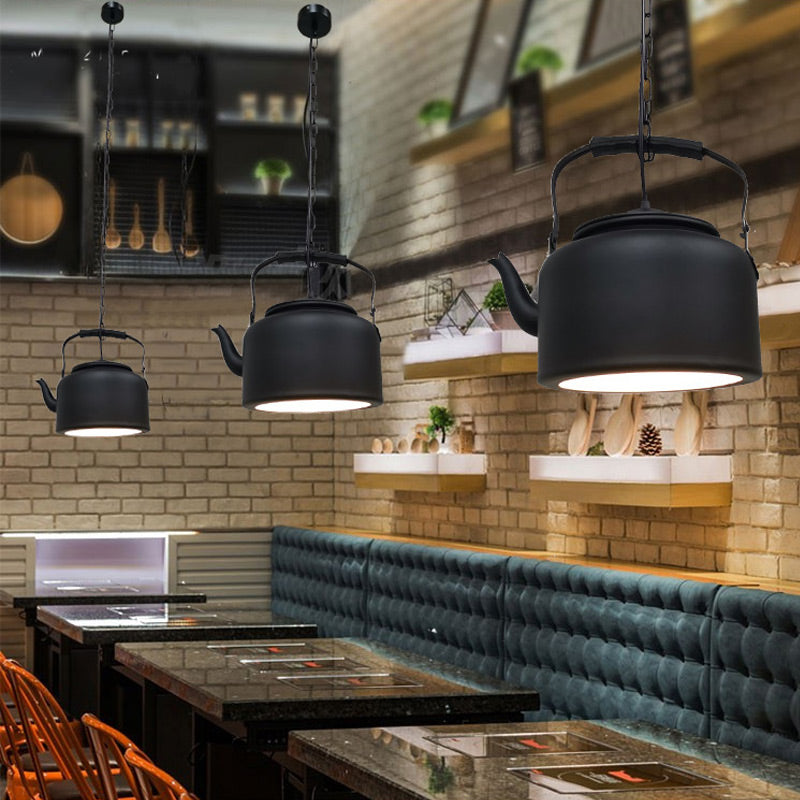 Art Deco Industrial Style Kettle Shade Pendant Light Fixture Metal 1 Light Hanging Lamp