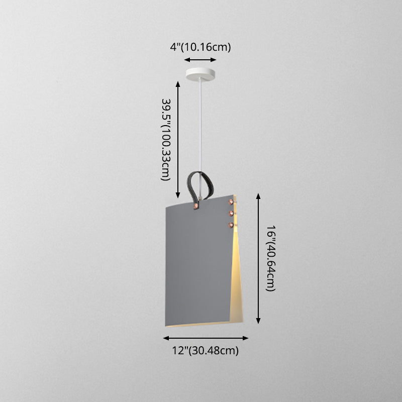 Modern Art Deco Metal Hanging Light Fixtures 1 Light Simple Rectangle Pendant Light