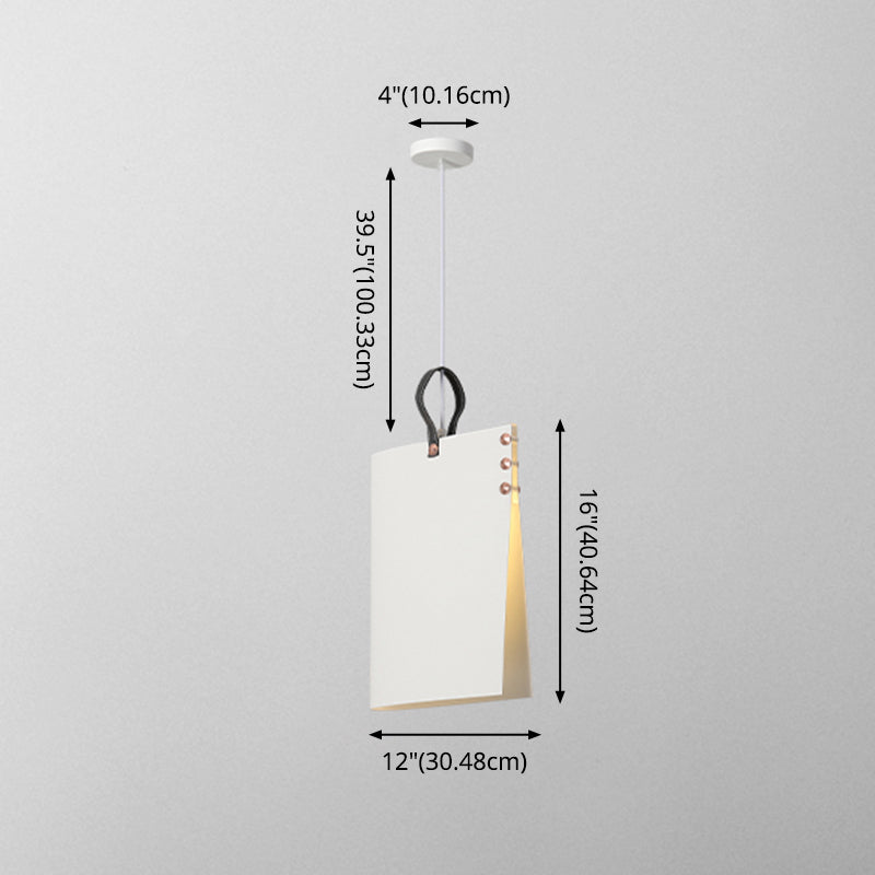 Modern Art Deco Metal Hanging Light Fixtures 1 Light Simple Rectangle Pendant Light