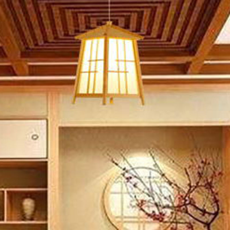 Chinese Style Contracted Small House Pendant Light 1 Light Wood Hanging Lamp for Dining Room