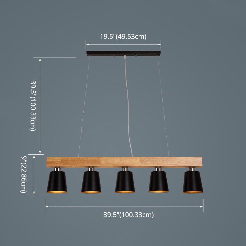 Ciondolo a isola moderna nordica con sala da lavoro in metallo conico in metallo lampada appesa