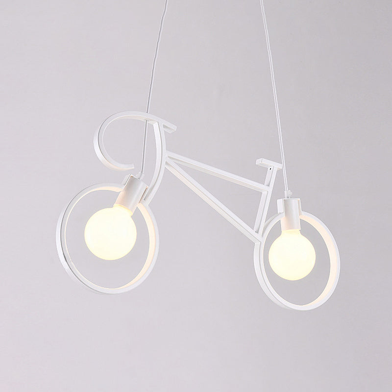 Rétros Creative Iron Bicycle Chandelier 2 Light Pending Lighting Table Light