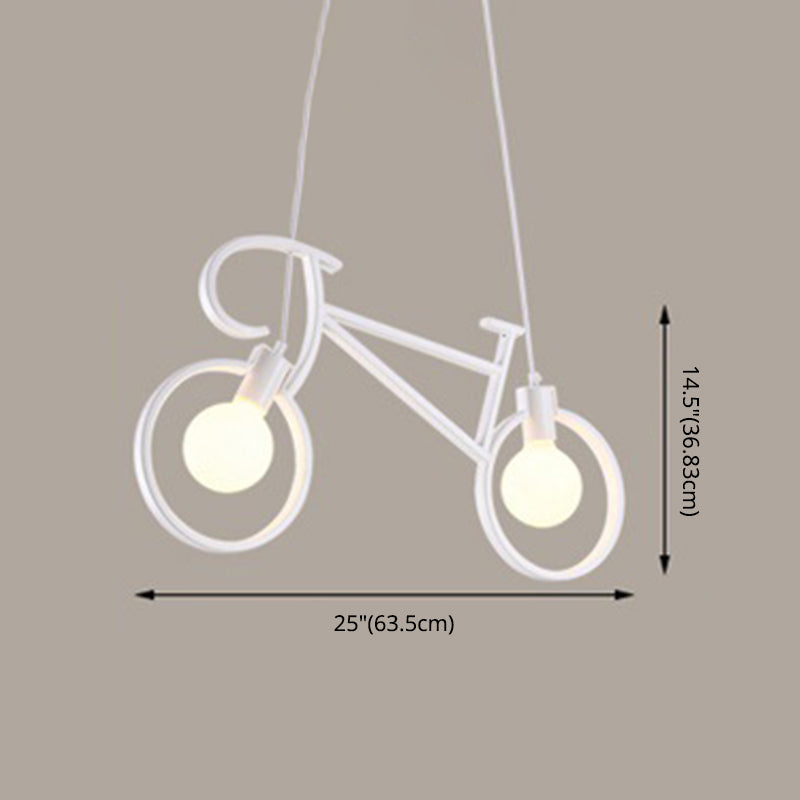Rétros Creative Iron Bicycle Chandelier 2 Light Pending Lighting Table Light