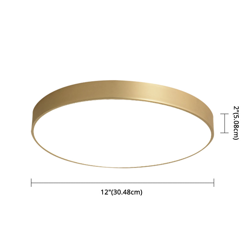 Simplicity Round Shape LED Ceiling Lamp Modern Bedroom Corridor Lighting Fixture Light with Gold Baking Paint Bezel