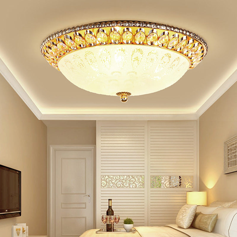 Modern Crystal Style Flush Mount Light Simplicity LED Ceiling Lamp for Bedroom