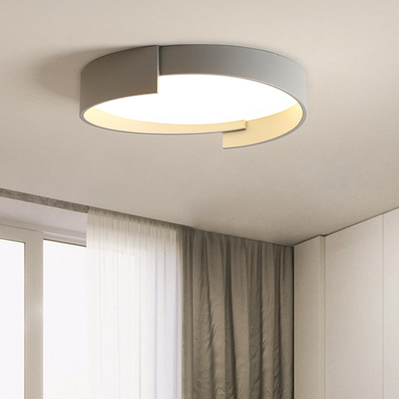 Macaroon Style LED Flush Mount Ceiling Light Northern Europe Simplicity Bedroom Lamp with Frosted Acrylic Lampshade