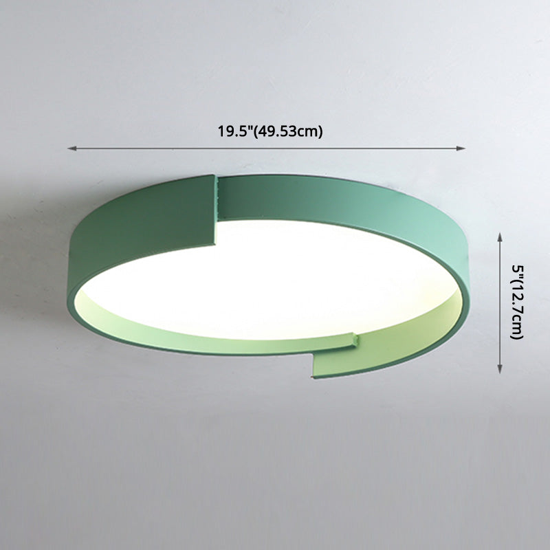 Macaroon Style LED Flush Mount Ceiling Light Northern Europe Simplicity Bedroom Lamp with Frosted Acrylic Lampshade