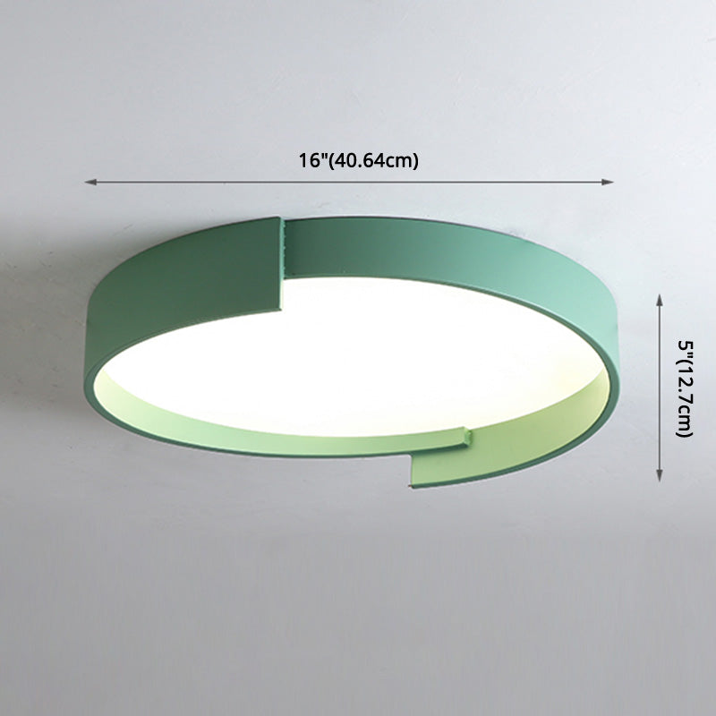 Macaroon Style LED Flush Mount Ceiling Light Northern Europe Simplicity Bedroom Lamp with Frosted Acrylic Lampshade