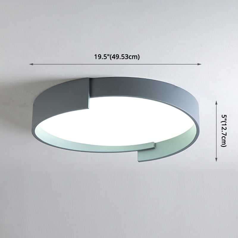 Macaroon Style LED Flush Mount Ceiling Light Northern Europe Simplicity Bedroom Lamp with Frosted Acrylic Lampshade