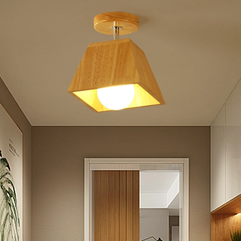 Modern Wood Ceiling Light Simplicity 1-Light Flush Mount Light for Bedroom