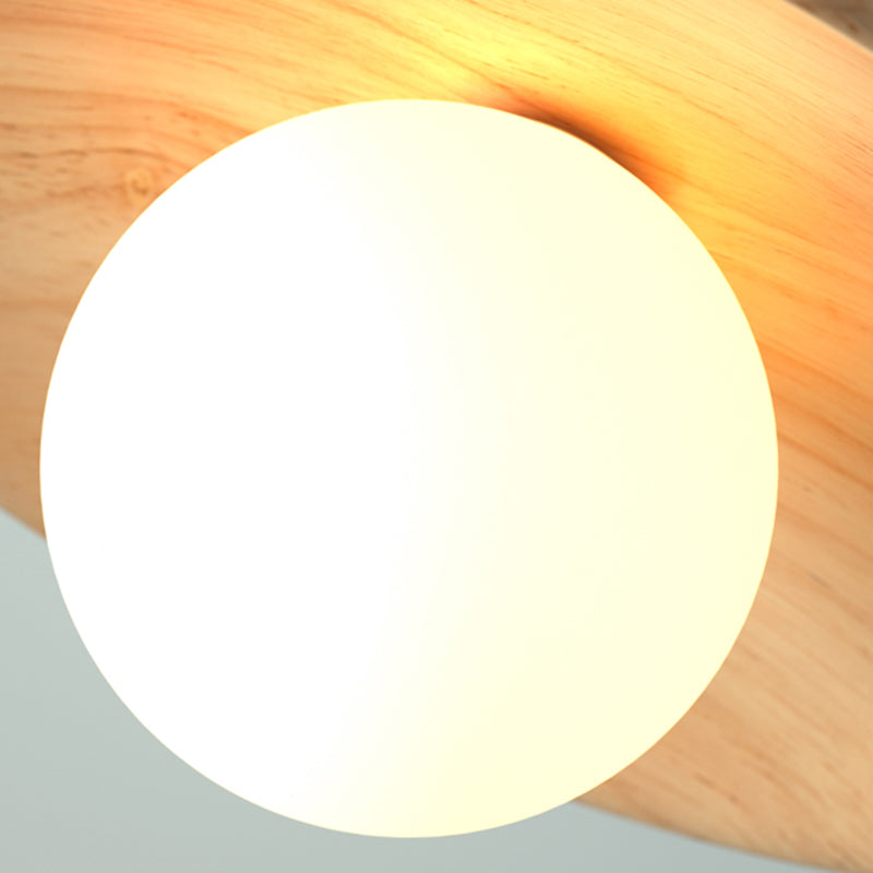 Lámpara de techo de madera moderna y sencilla, mini lámpara de pasillo de montaje semiempotrado con 1 luz