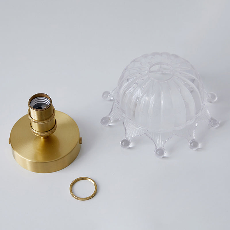 Forme de la couronne 1 lumière de plafond en laiton avec rayures claires nuages en verre