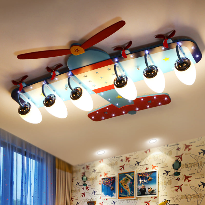 Airplane Shape Flush Mount Light Kindergarten Children Room Ceiling Light