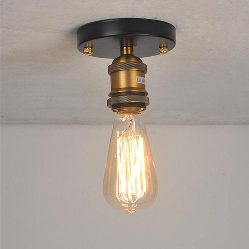 1-Light Retro Industrial Glass Ceiling Lights Hallway Dining Room Bedroom Lights with Aluminum Base