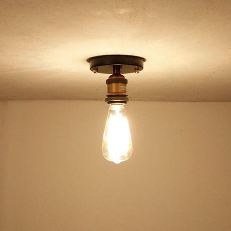 1-Light Retro Industrial Glass Ceiling Lights Hallway Dining Room Bedroom Lights with Aluminum Base