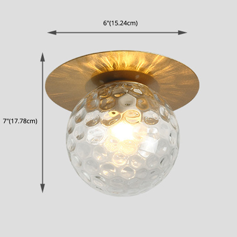 Glass Globe Shape Ceiling Light Modern Style 1 Bulb Flush-mount Lamp for Dining Room
