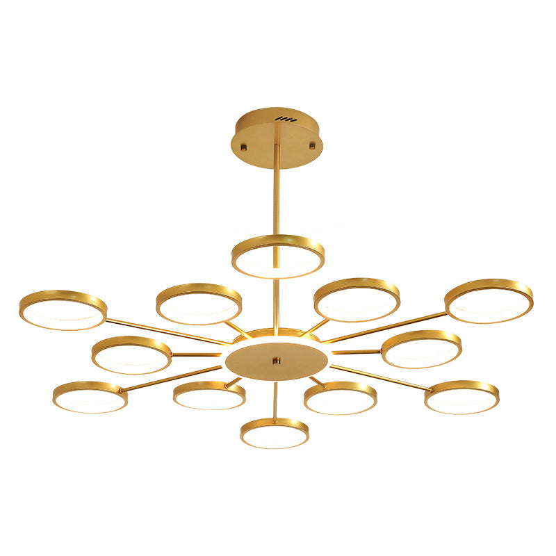 Starburst Chandelier Lighting Contemporary Metal Hanging Lamp Kit for Living Room