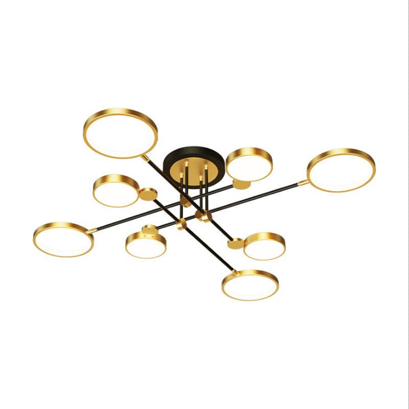 Ring kroonluchter hanglamp modernistische metalen hangende lampen met hangende koord voor woonkamer