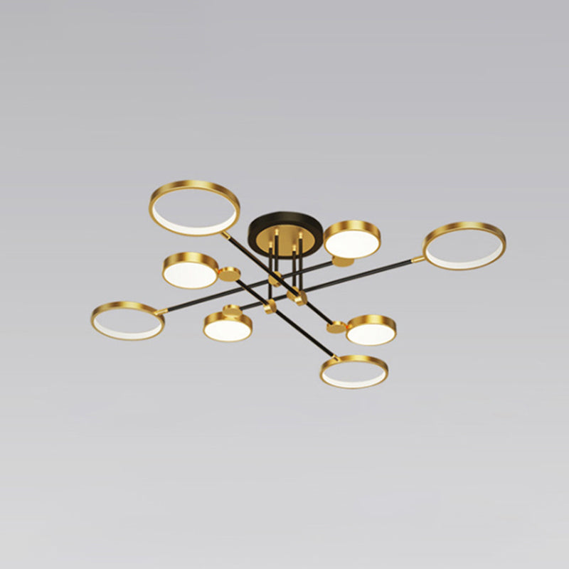 Ring kroonluchter hanglamp modernistische metalen hangende lampen met hangende koord voor woonkamer