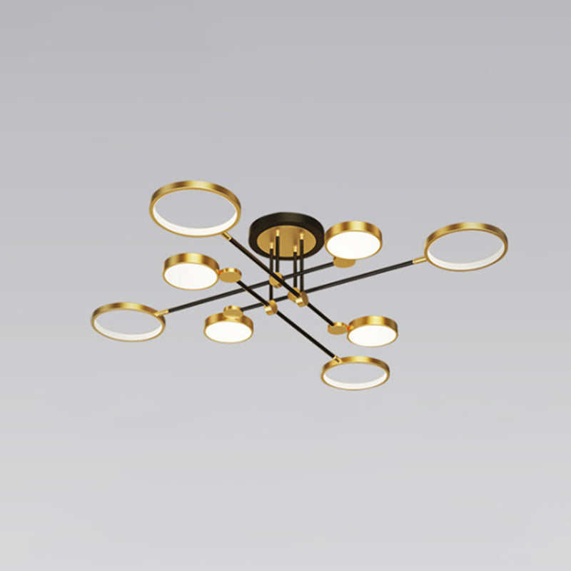 Ring kroonluchter hanglamp modernistische metalen hangende lampen met hangende koord voor woonkamer