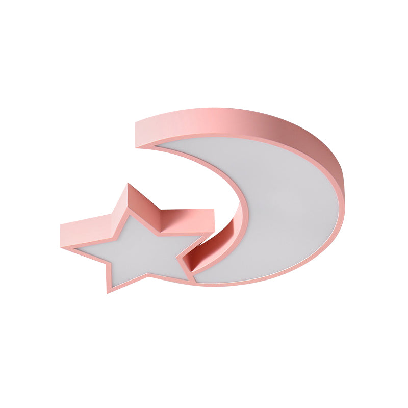 Plafonnier LED en métal acrylique avec étoile et lune, plafonnier mignon pour chambre d'enfant