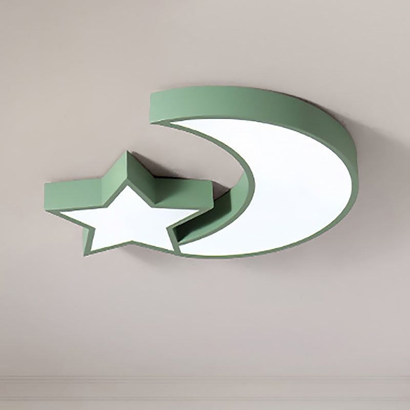 Plafonnier LED en métal acrylique avec étoile et lune, plafonnier mignon pour chambre d'enfant