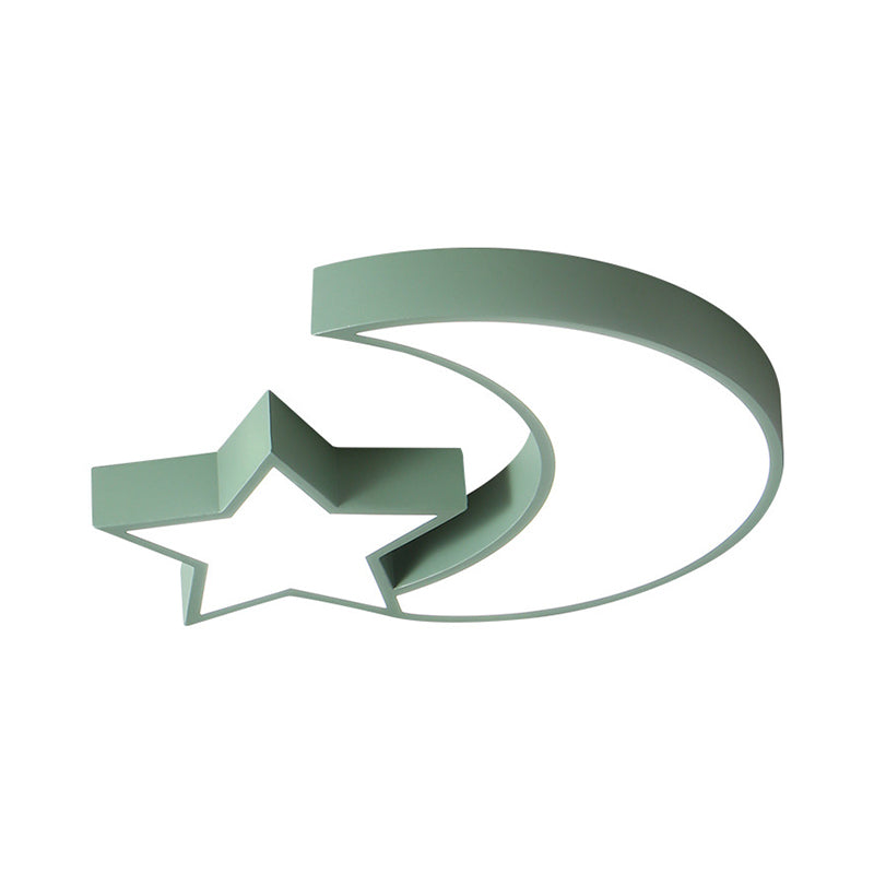 Plafonnier LED en métal acrylique avec étoile et lune, plafonnier mignon pour chambre d'enfant