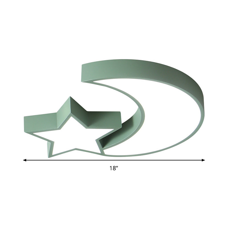 Plafonnier LED en métal acrylique avec étoile et lune, plafonnier mignon pour chambre d'enfant