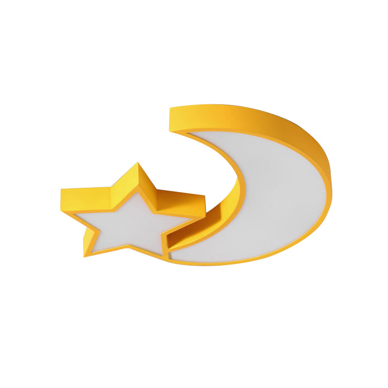 Plafonnier LED en métal acrylique avec étoile et lune, plafonnier mignon pour chambre d'enfant