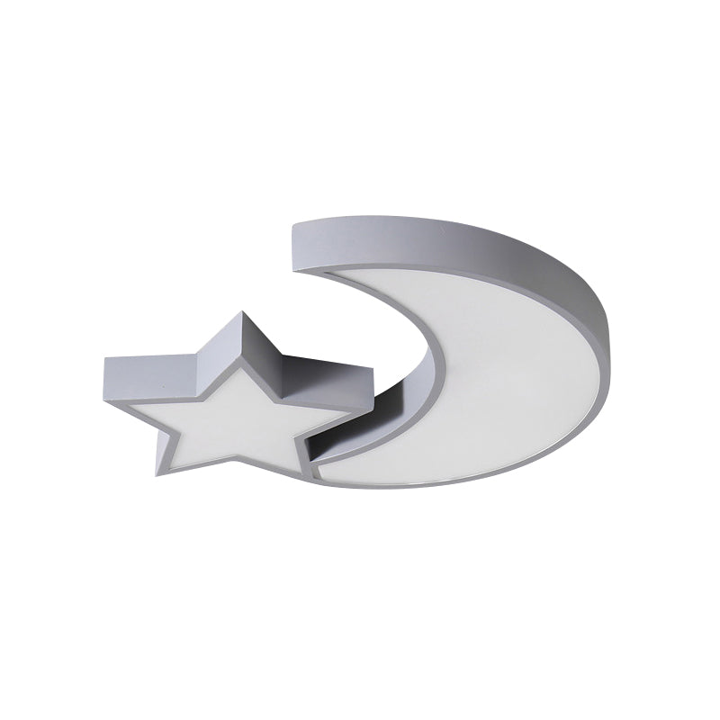 Plafonnier LED en métal acrylique avec étoile et lune, plafonnier mignon pour chambre d'enfant