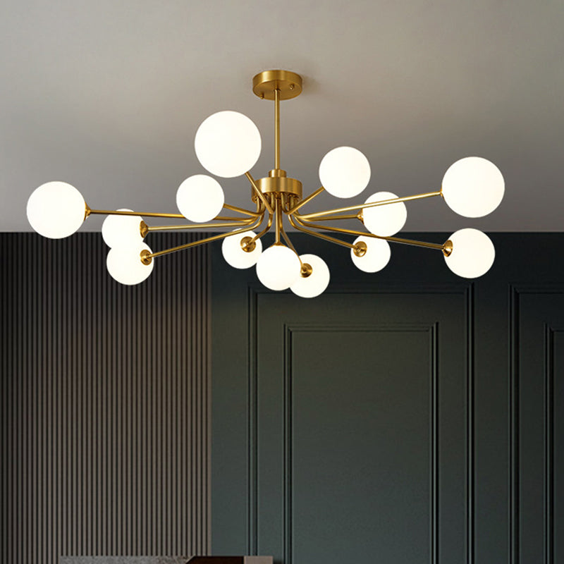 Balloon Ball Chandelier Lighting Ultra-Contemporary Milk Glass Hanging Ceiling Lights for Living Room