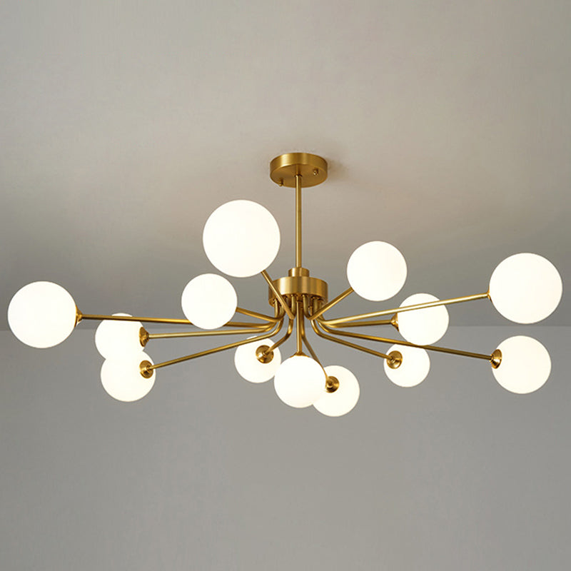 Balloon Ball Chandelier Lighting Ultra-Contemporary Milk Glass Hanging Ceiling Lights for Living Room