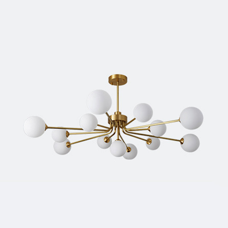Balloon Ball Chandelier Lighting Ultra-Contemporary Milk Glass Hanging Ceiling Lights for Living Room