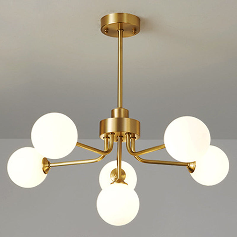 Balloon Ball Chandelier Lighting Ultra-Contemporary Milk Glass Hanging Ceiling Lights for Living Room
